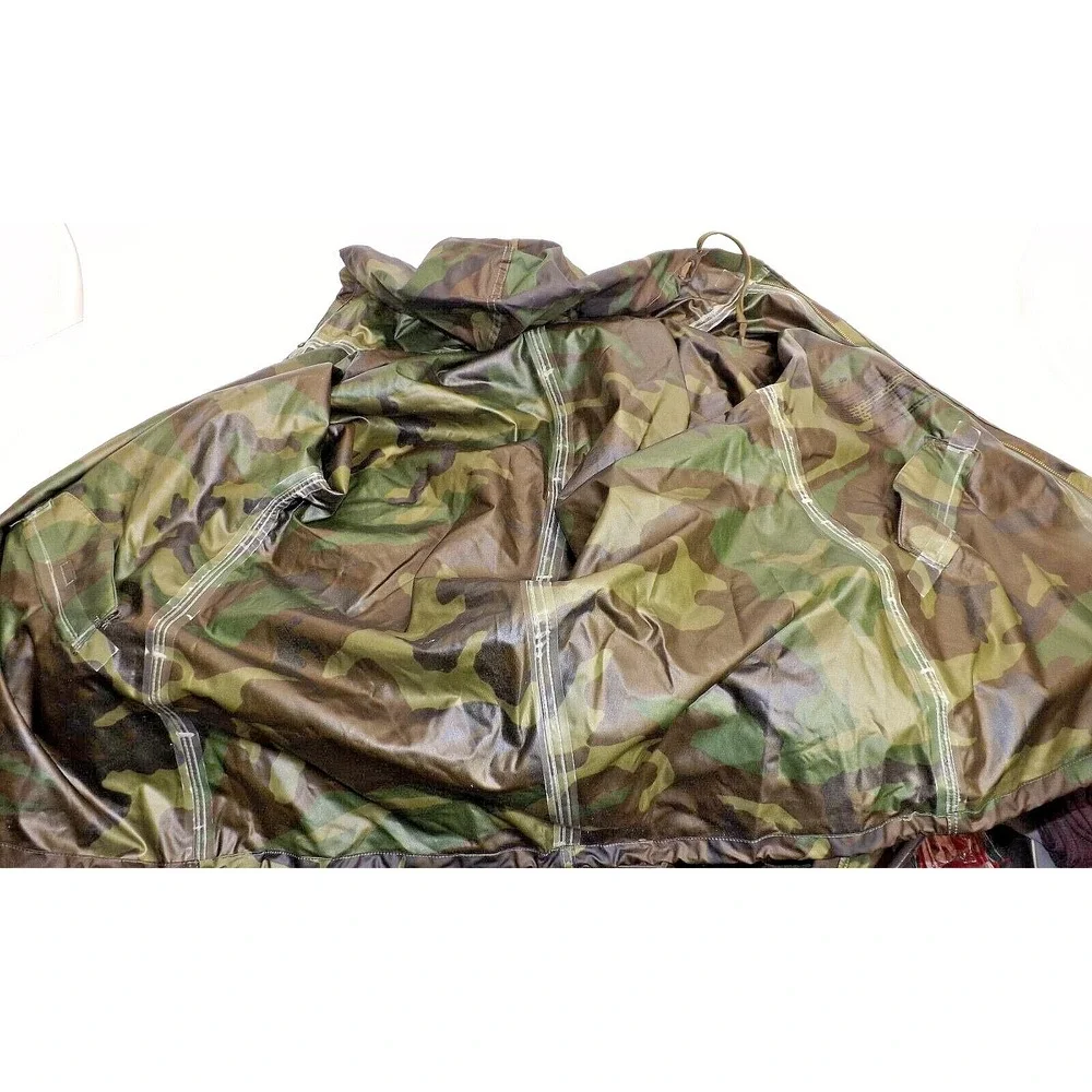 Vietnam Era Military Orc Indus.  Wet Weather Parka Rain Coat & Hood - Small-Med